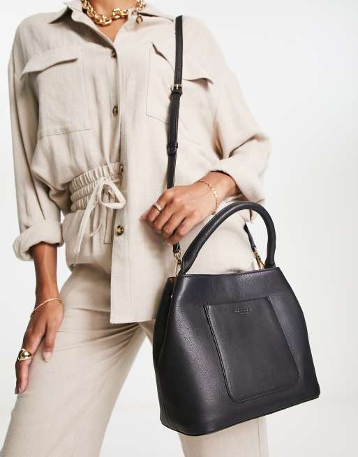 Paul Costelloe leather shoulder bag in black ASOS