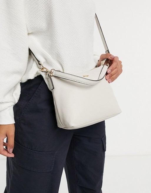 Paul Costelloe leather shoulder bag in off white