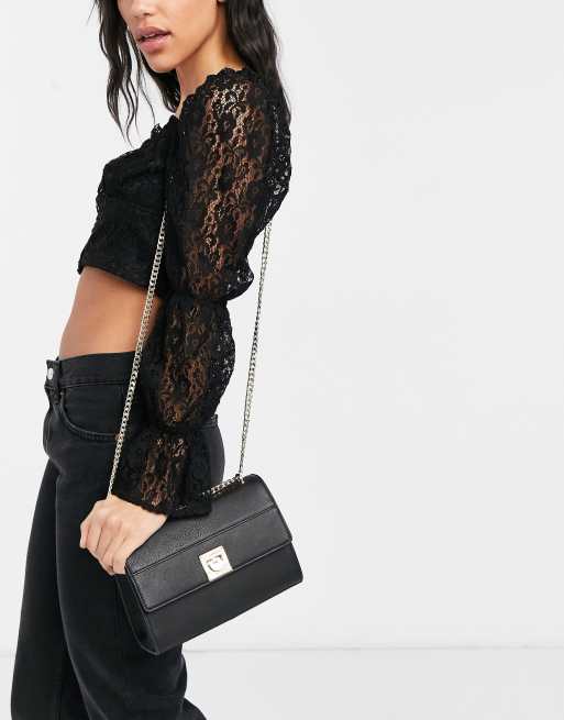 Paul Costelloe Leather Top Handle Crossbody Bag in Black Croc - ASOS Outlet