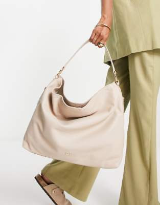 Paul Costelloe Leather Slouchy Tote Bag In Off White ModeSens
