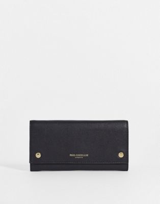 Paul Costelloe leather stud detail purse in black