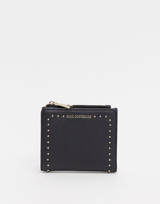 Paul Costelloe Leather Studded Purse In Black