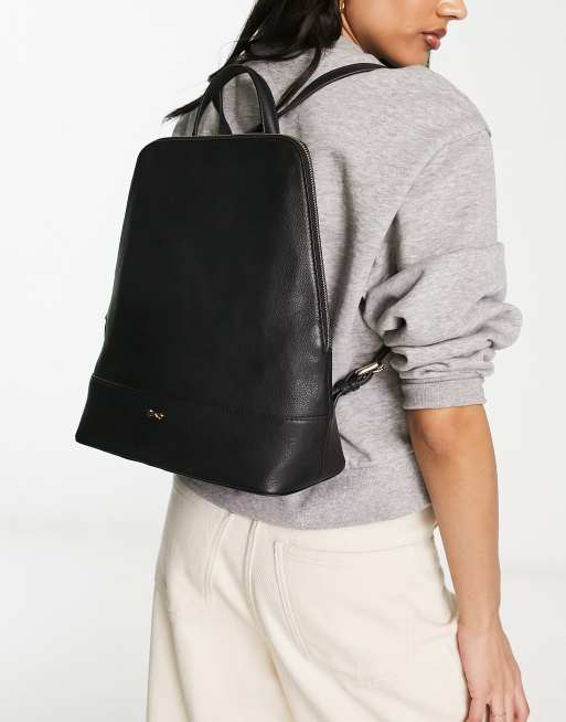 Paul Costelloe leather top handle backpack in black | ASOS