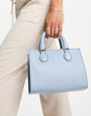 Paul Costelloe leather top handle mini tote bag in blue - Click1Get2 Promotions