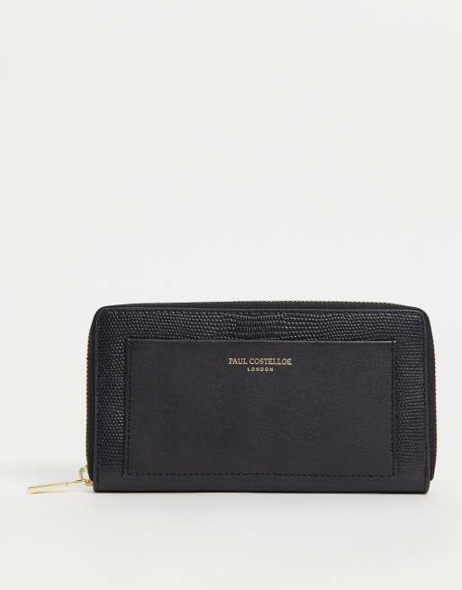 Faoswalimshops Paul Costelloe Leather Zip Around Wallet In Black Lizard Mix Nike Gray Air Jordans High Top Girls Size 11