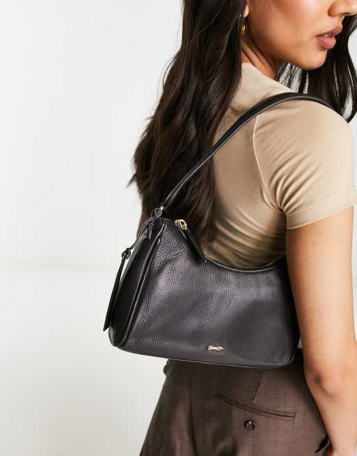 Paul Costelloe - Sac porté épaule en cuir avec poignée supérieure - Noir