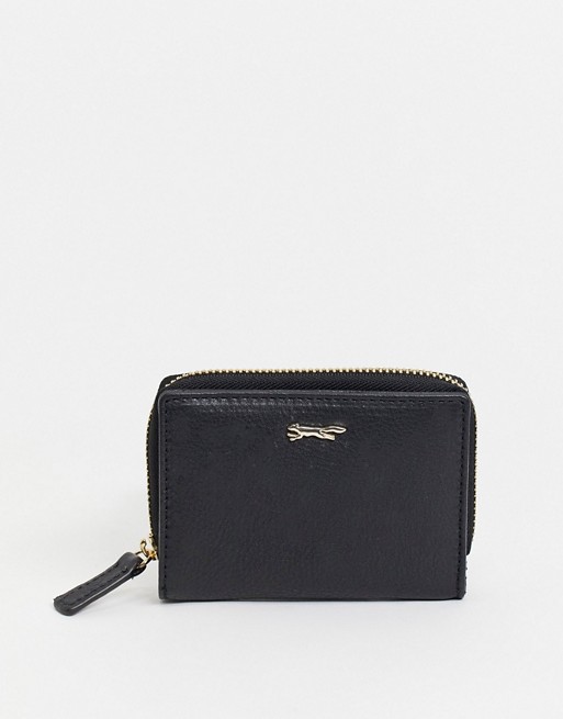 Paul Costelloe small leather zip around purse in black