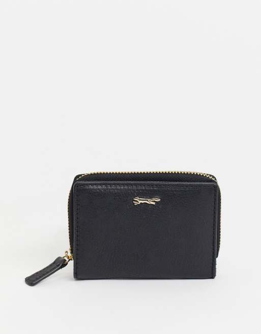 Paul Costelloe small leather zip around wallet in black | ASOS