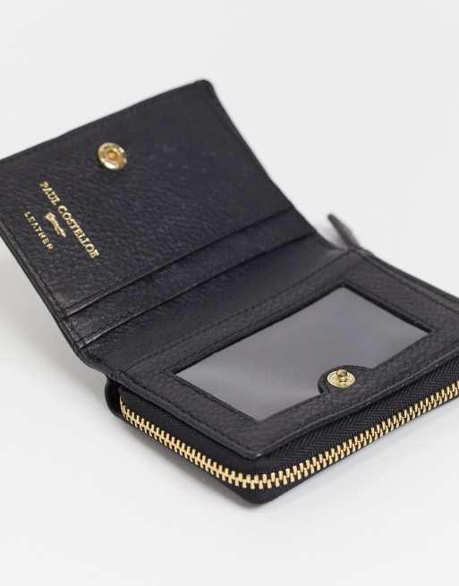 Paul Costelloe small leather zip around wallet in black