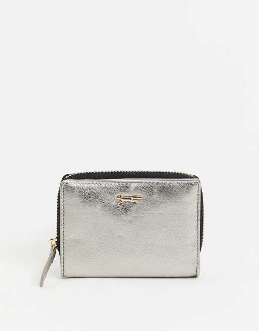 Paul Costelloe small leather zip-around wallet in gunmetal