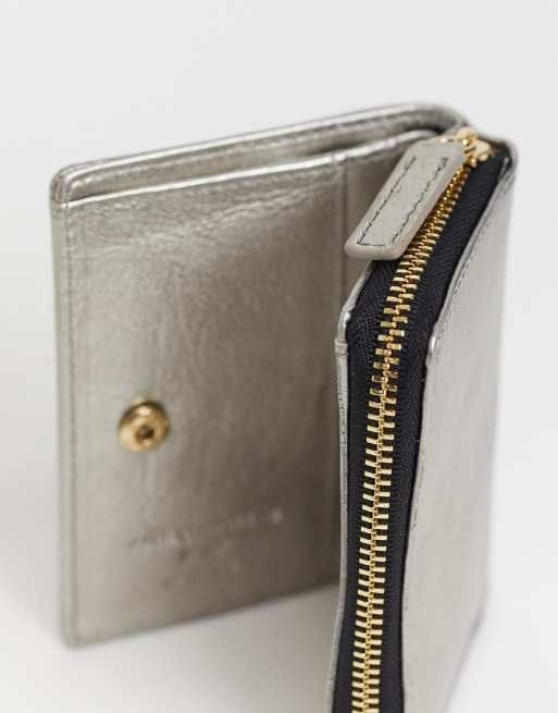 Paul Costelloe small leather zip around wallet in gunmetal, 3 of 4