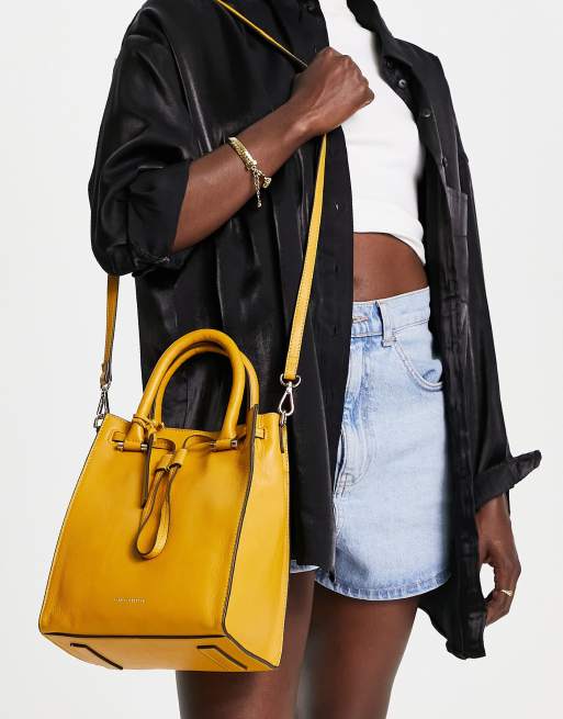 Paul Costelloe top handle tote bag in yellow ASOS