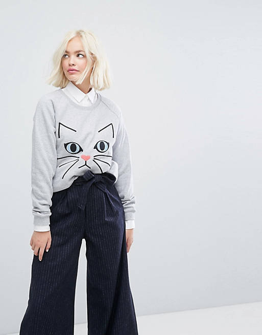 Morgen til eksil vagt Paul & Joe Sister Sweater with Cat Embroidery | ASOS