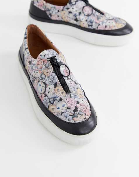 Paul & Joe Sister zip front pumps in cat print