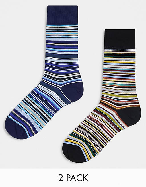 Paul Smith 2 pack socks in signature stripe | ASOS