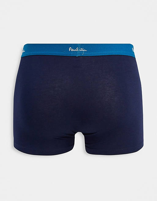  Underwear/Paul Smith 3 pack colour waistband trunks in  black 