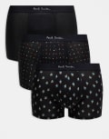 [PS Paul Smith] Paul Smith 3 pack logo trunks in black L BLACK