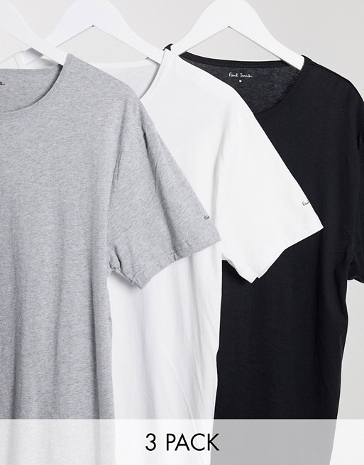 Paul Smith 3 pack loungewear t-shirts in black/white/ grey