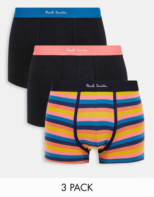 Paul Smith 3 pack printed waistband trunks in multi
