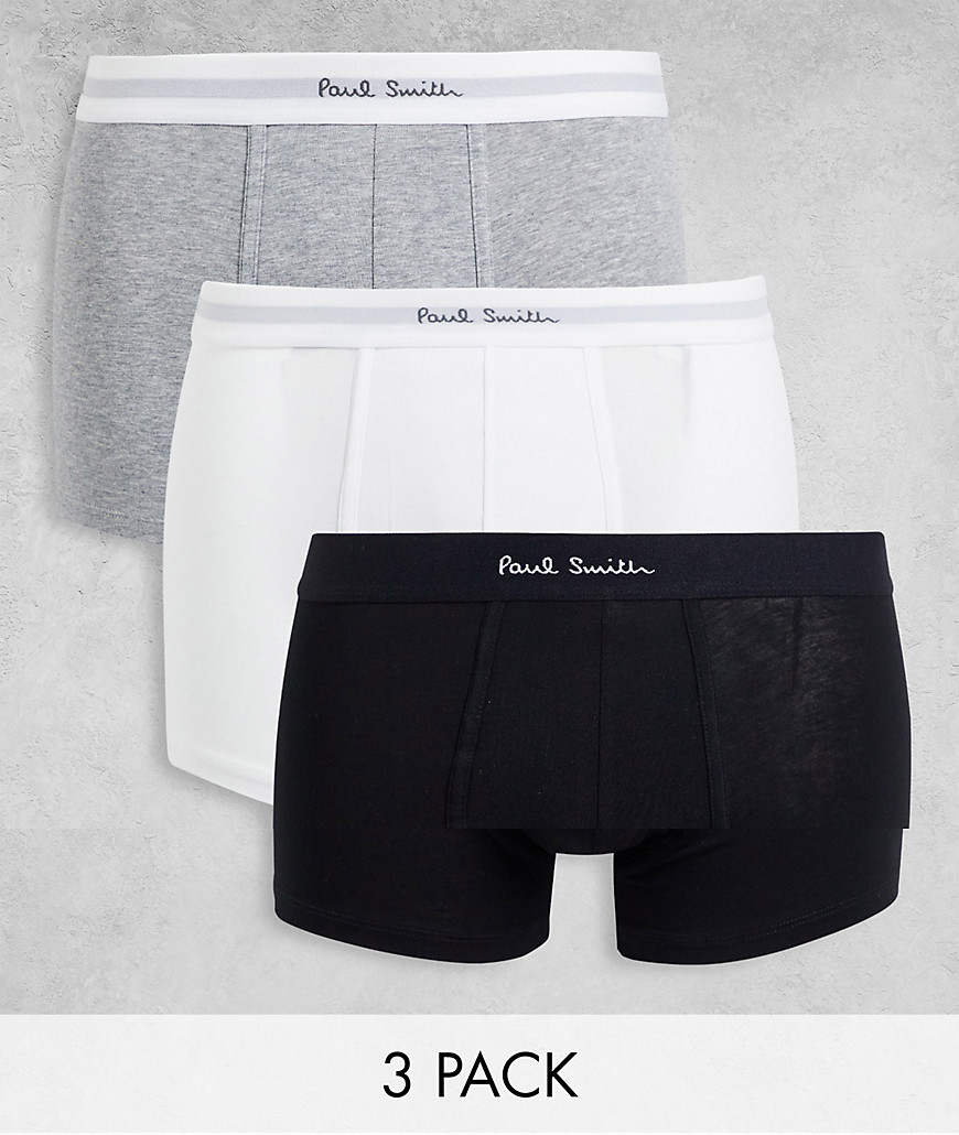 Paul Smith 3-pack trunks in black/gray/ white-Multi