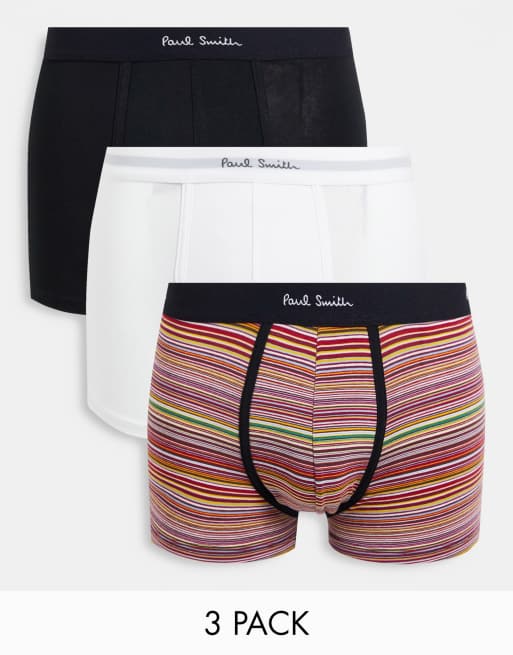 Paul Smith 3-pack trunks in black/white/classic stripe