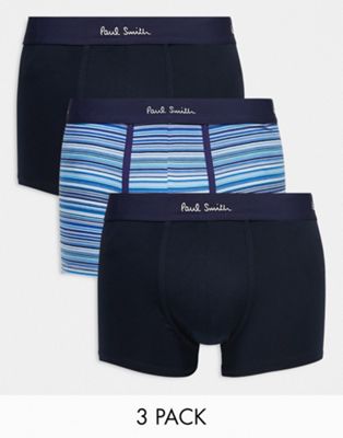 Paul Smith 3 pack trunks in navy and blue
