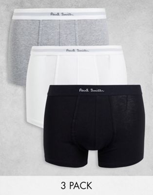Paul Smith 3 pack trunks in white/ grey/ black