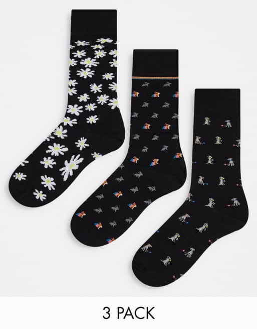 Paul Smith – 3er-Pack Socken mit bunten All-over-Prints