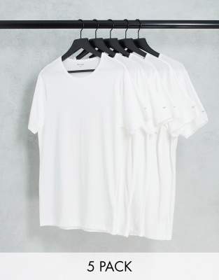 Paul Smith 5 pack logo t-shirts in white