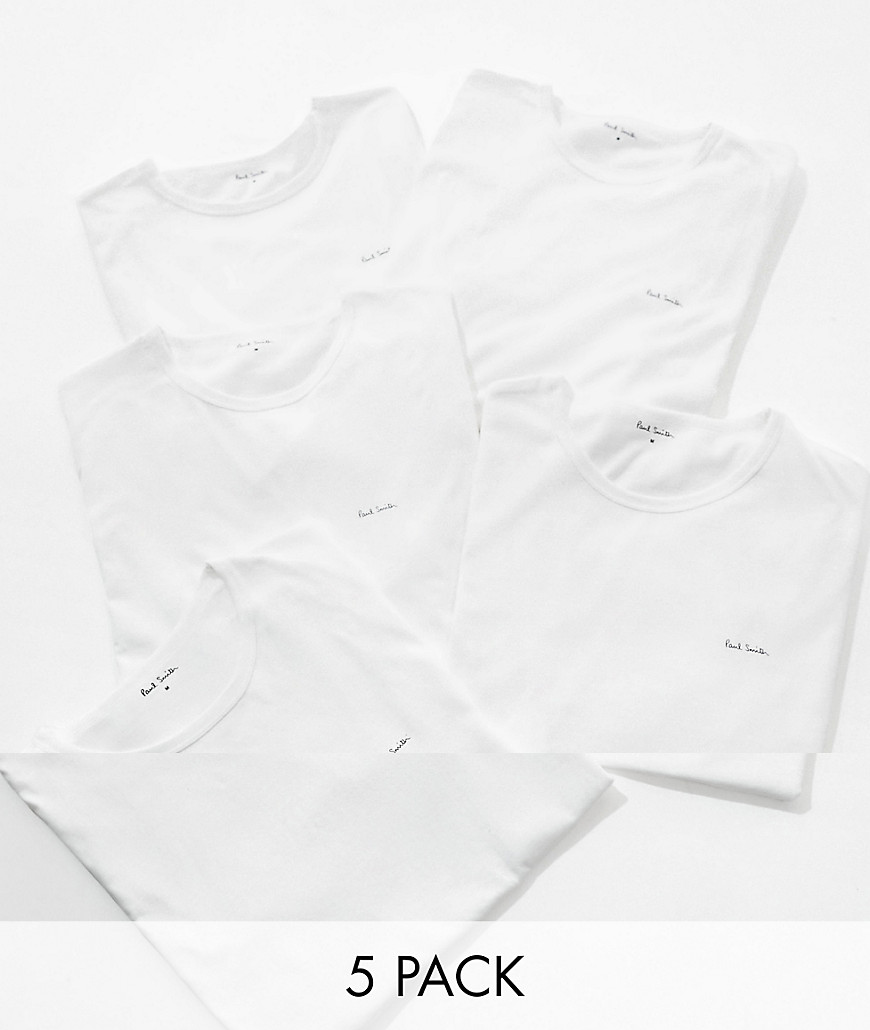 Paul Smith 5 pack t shirt in white