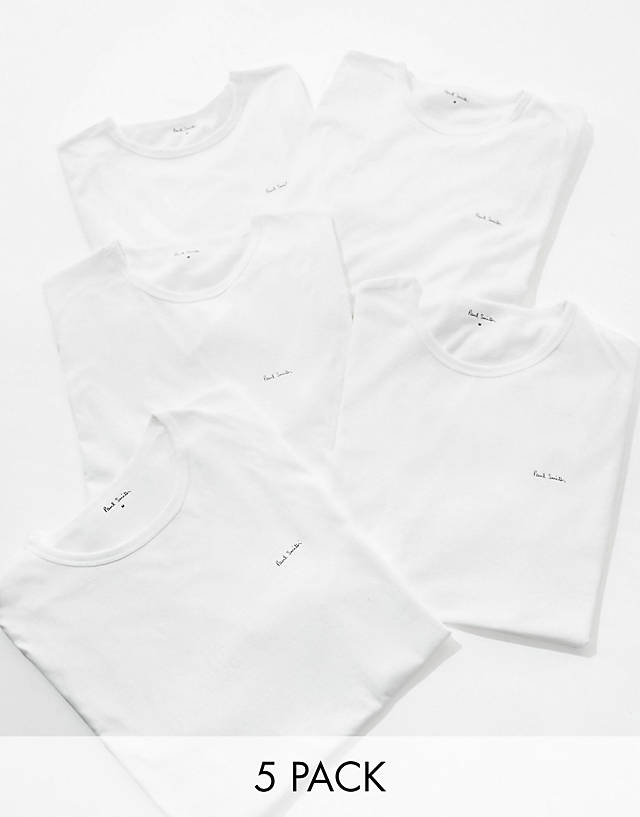 Paul Smith - 5 pack t shirt in white