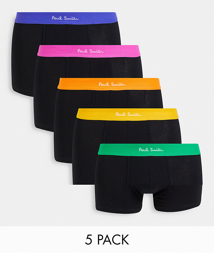 Paul Smith 5-pack trunks with contrast waistband in black
