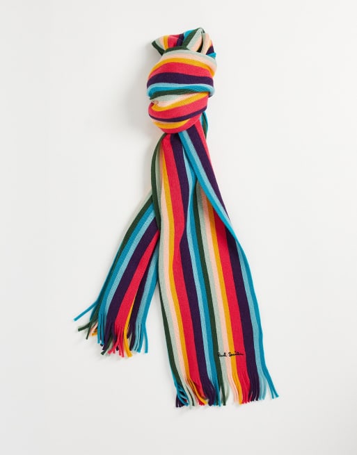 Paul Smith - Artistiek gestreepte sjaal in multi