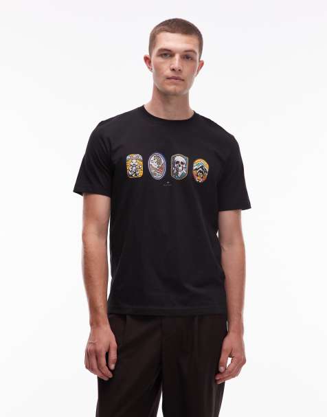 Paul Smith badge logo regular fit t-shirt in black - view 1