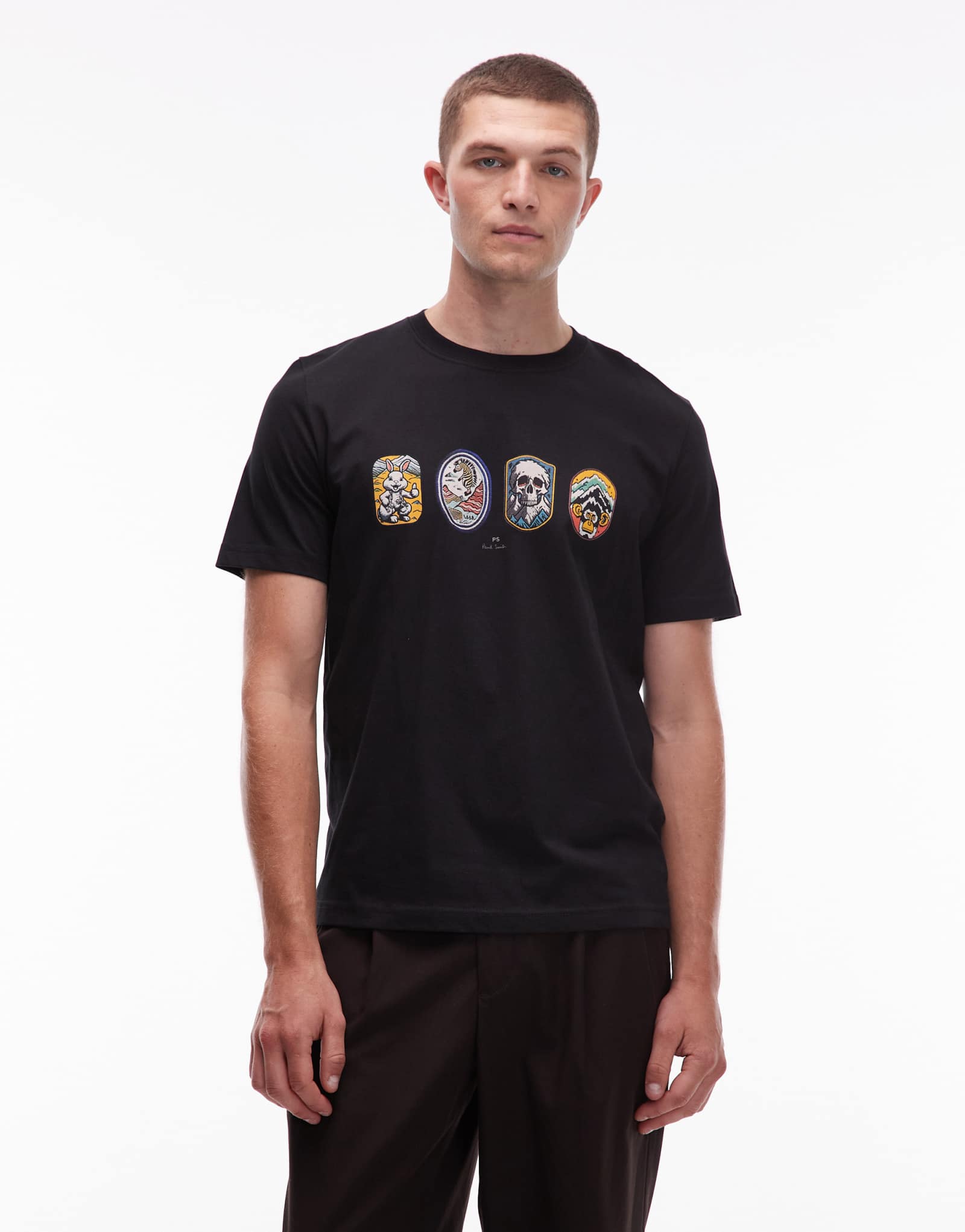 Футболка обычного покроя с логотипом Paul Smith badge черного цвета