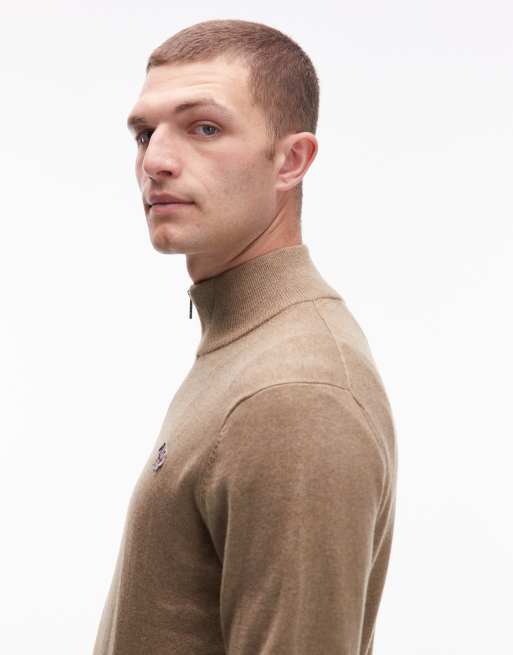 Paul Smith – Beżowa bluza z zamkiem pod szyją i logo z zebrą, 4 z 5