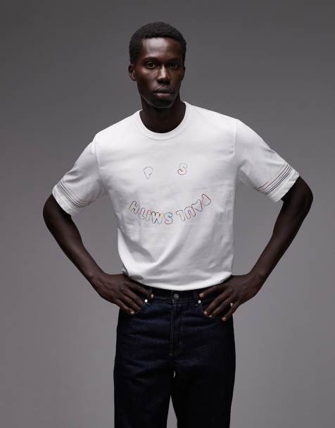 Paul Smith happy logo casual fit t-shirt in white