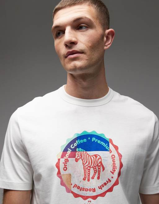 Paul Smith – Biały T-shirt z logo z zebrą, 5 z 5