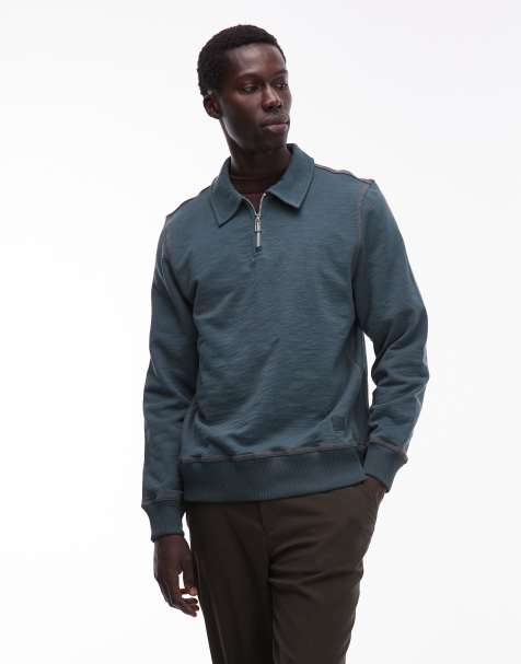 Paul Smith - Blå sweatshirt med halv lynlås - view 1