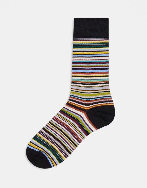 Paul Smith - Calzini multicolore a righe con firma