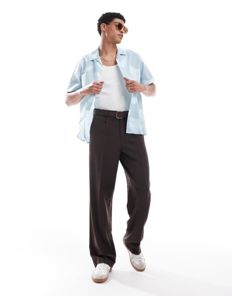 Paul Smith - Camicia casual a maniche corte blu con stampa di piume - view 1