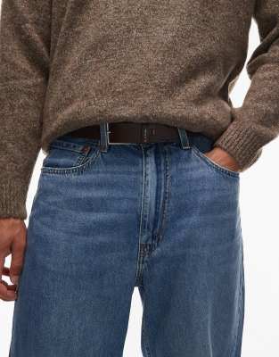 Paul Smith - Ceinture à boucle avec surpiqûres - Marron-Brown