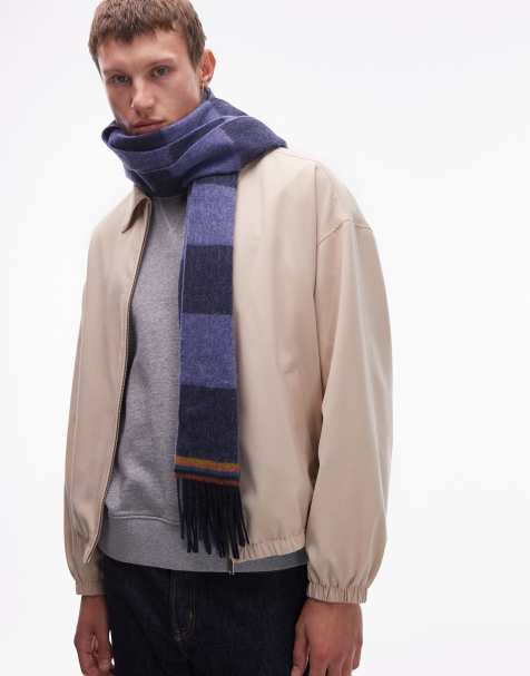 Paul Smith chequered scarf in blue - view 1