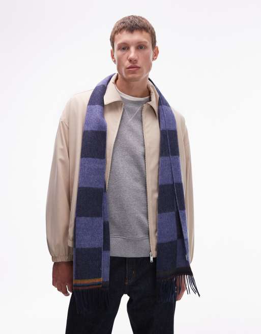 Paul Smith chequered scarf in blue, 3 of 3