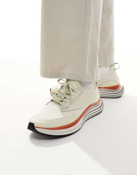 Paul Smith chunky logo trainers with stripe sole in off white - view 1