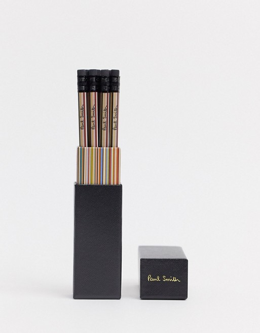 Paul Smith classic stripe pencil gift set in black