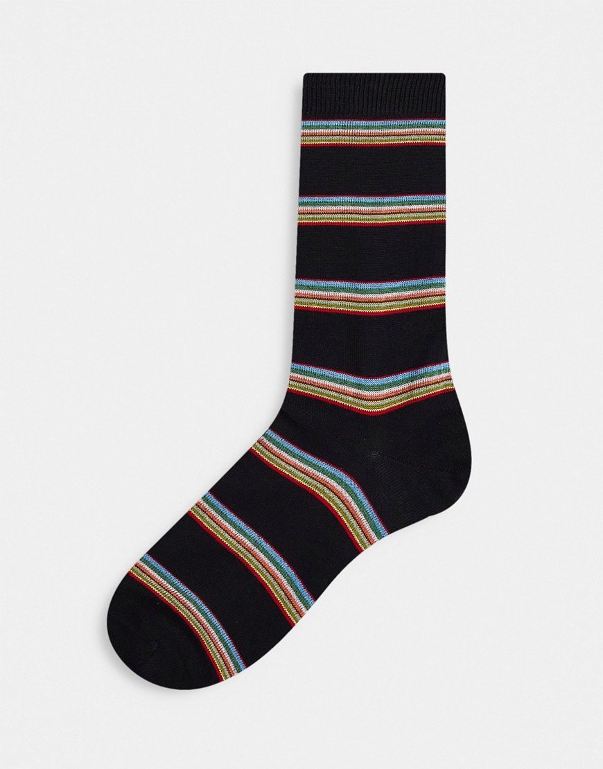 Paul Smith Classic Stripe Socks In Black