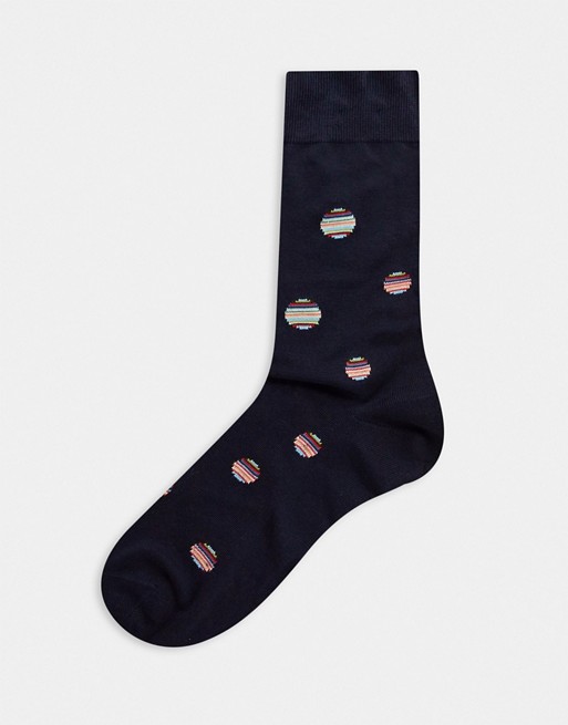 Paul Smith classic stripe spot socks in black