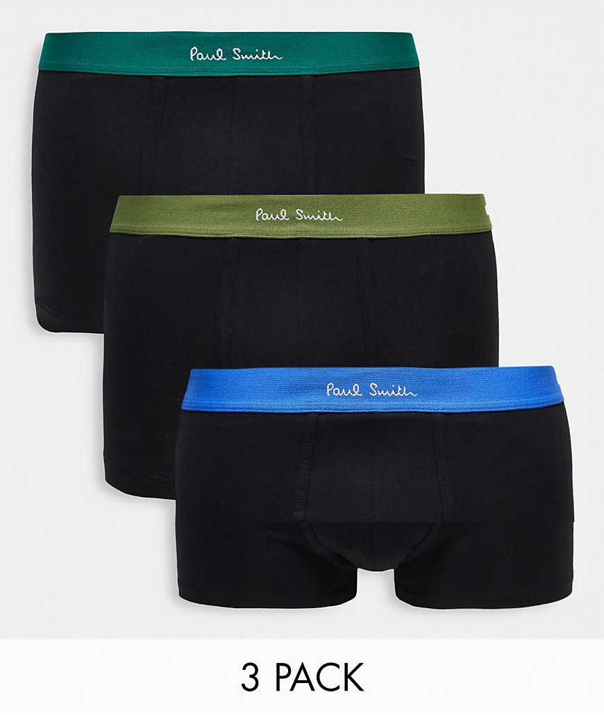 paul smith contract waistband 3 pack trunks in black