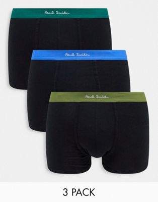 Paul Smith contract waistband 3 pack trunks in black